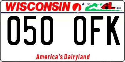 WI license plate 050OFK
