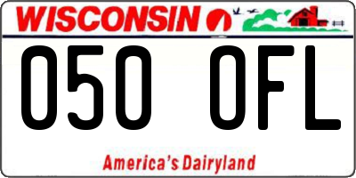 WI license plate 050OFL
