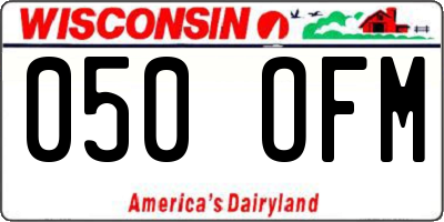 WI license plate 050OFM