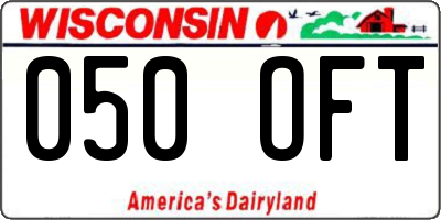 WI license plate 050OFT