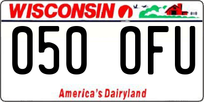 WI license plate 050OFU