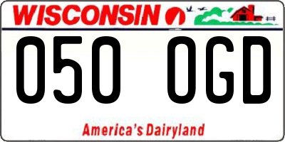 WI license plate 050OGD