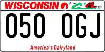 WI license plate 050OGJ