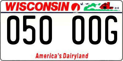 WI license plate 050OOG