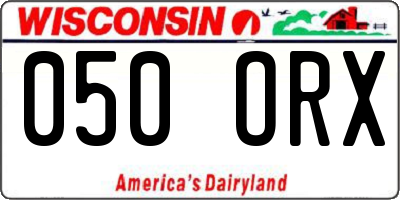 WI license plate 050ORX