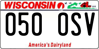 WI license plate 050OSV