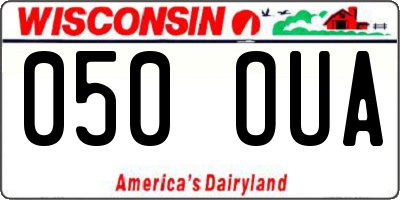 WI license plate 050OUA