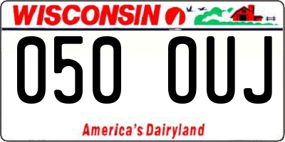 WI license plate 050OUJ