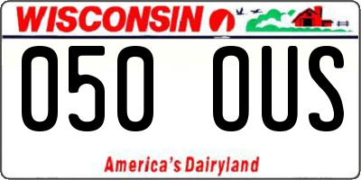 WI license plate 050OUS