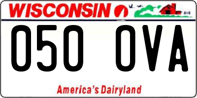 WI license plate 050OVA