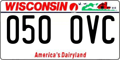 WI license plate 050OVC