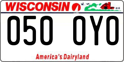 WI license plate 050OYO