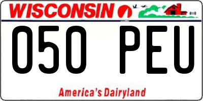 WI license plate 050PEU