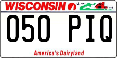 WI license plate 050PIQ