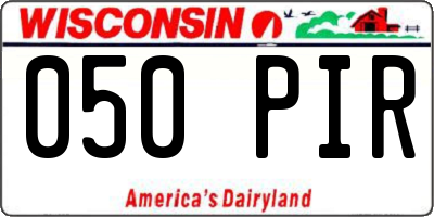 WI license plate 050PIR