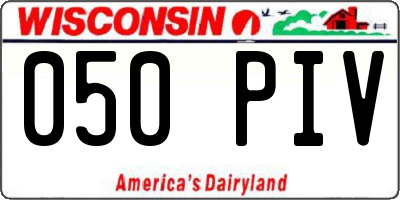 WI license plate 050PIV