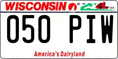 WI license plate 050PIW