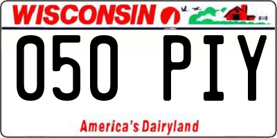 WI license plate 050PIY