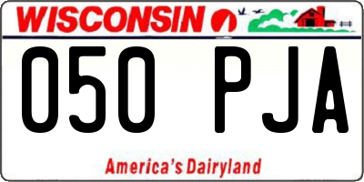 WI license plate 050PJA