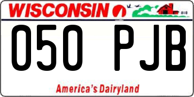 WI license plate 050PJB