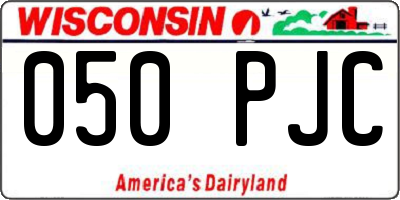 WI license plate 050PJC