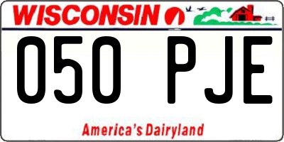 WI license plate 050PJE