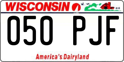 WI license plate 050PJF