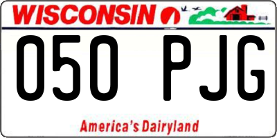 WI license plate 050PJG