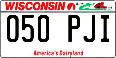 WI license plate 050PJI