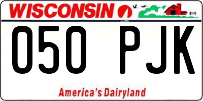 WI license plate 050PJK