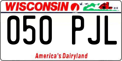 WI license plate 050PJL