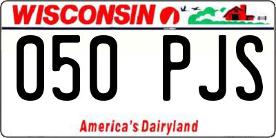 WI license plate 050PJS