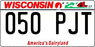 WI license plate 050PJT