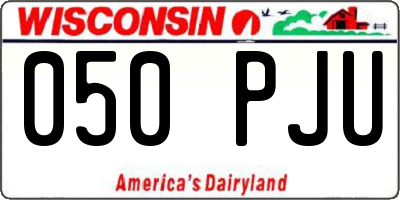 WI license plate 050PJU