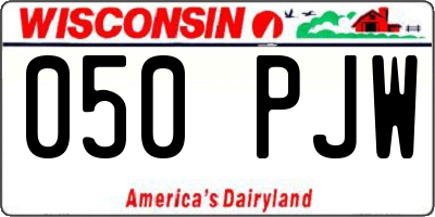 WI license plate 050PJW