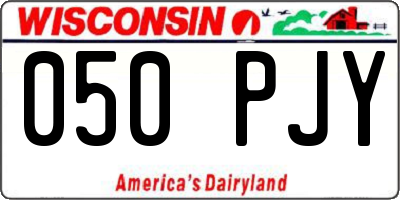 WI license plate 050PJY
