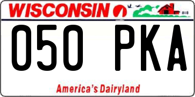 WI license plate 050PKA