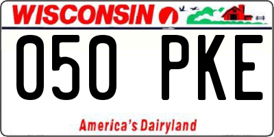 WI license plate 050PKE