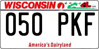 WI license plate 050PKF