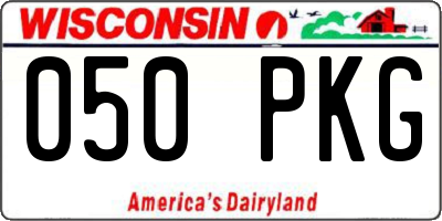 WI license plate 050PKG
