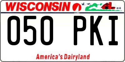 WI license plate 050PKI