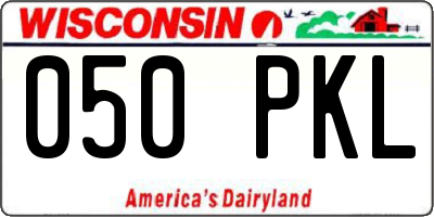 WI license plate 050PKL