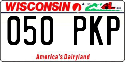 WI license plate 050PKP