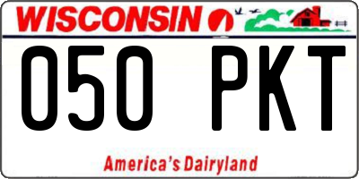 WI license plate 050PKT