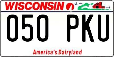 WI license plate 050PKU