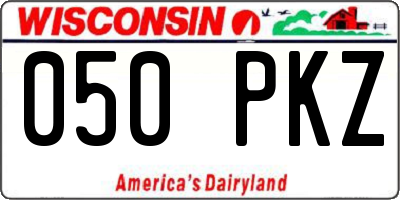 WI license plate 050PKZ