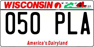 WI license plate 050PLA