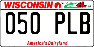 WI license plate 050PLB