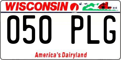 WI license plate 050PLG