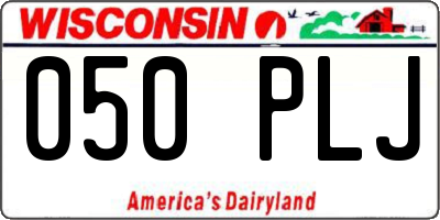 WI license plate 050PLJ